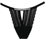 ΓΥΝΑΙΚΕΙΟ SLIP STRING ΜΕ ΔΑΝΤΕΛΑ ΚΑΙ ΣΤΡΑΣ 225 VANILYA SECRET 378 – ΜΑΥΡΟ