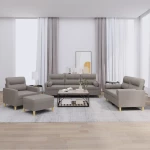 vidaXL Σετ Σαλονιού 4 Τεμαχίων Taupe από Ύφασμα με Μαξιλάρια