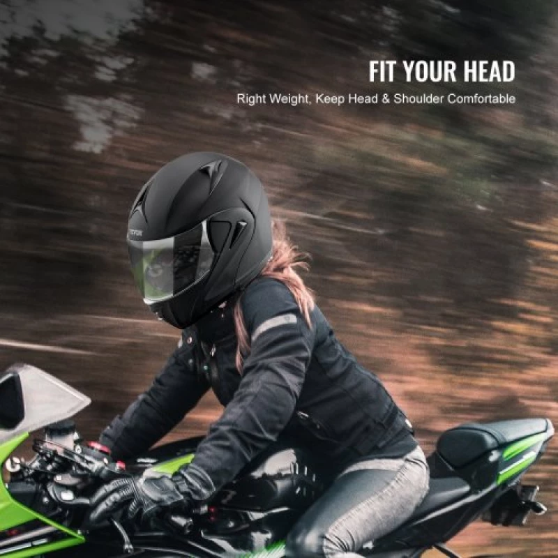 VEVOR Unmasked Motorcycle Helmet Motocross Helmet with Bluetooth Slot
