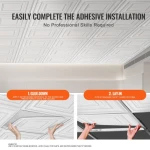 VEVOR Ceiling Tiles 12-Pack 24 x 24 in PVC Easy Installation White Peg Pattern