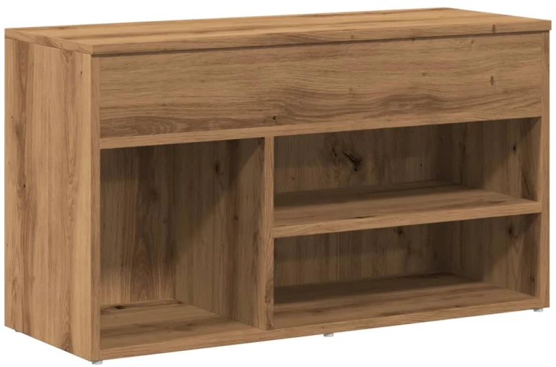 vidaXL Πάγκος Παπουτσιών τεχνίτης Δρυς 80x30x45 εκ. Επεξεργασμένο Ξύλο