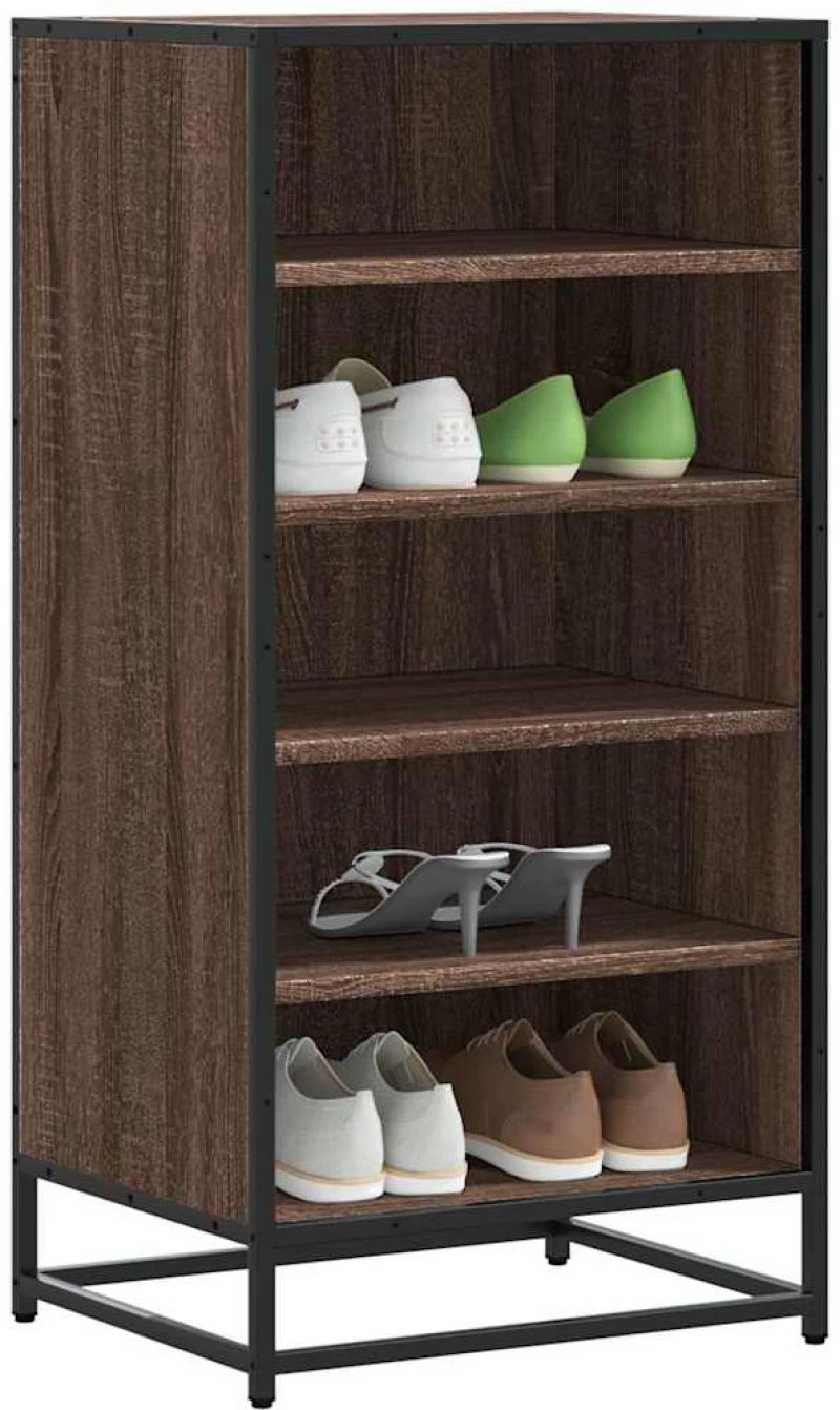 vidaXL Ράφι παπουτσιών καφέ δρυς 48x38x97,5 cm Κατασκευασμένο ξύλο