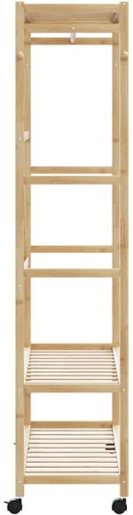 vidaXL Ράφι ρούχων με ράφια και ρόδες 110x40x180 εκ. Μπαμπού