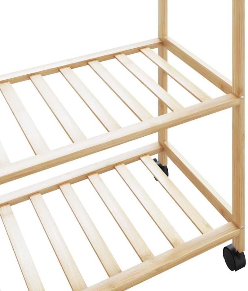 vidaXL Ράφι ρούχων με ράφια και ρόδες 110x40x180 εκ. Μπαμπού