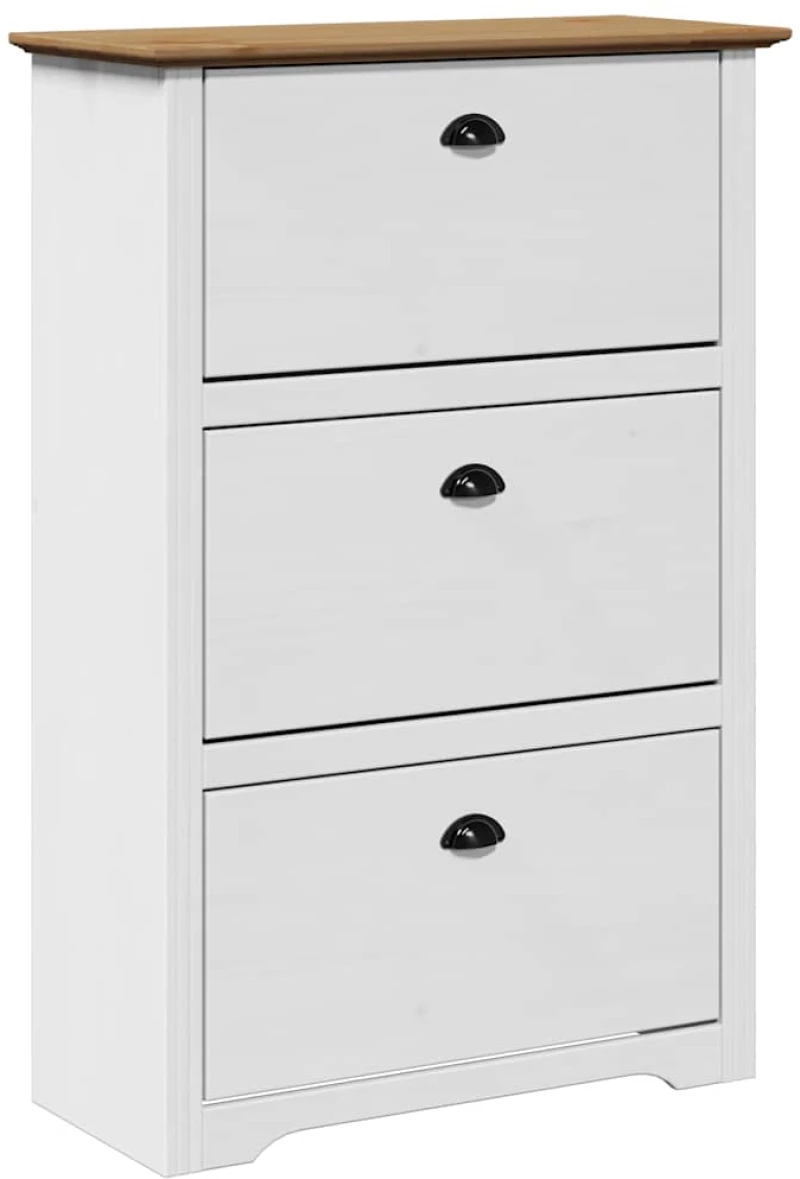 Ράφι παπουτσιών vidaXL BODO Λευκό και καφέ 80x35x118 cm