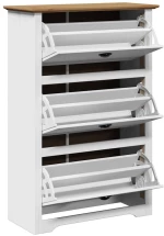 Ράφι παπουτσιών vidaXL BODO Λευκό και καφέ 80x35x118 cm