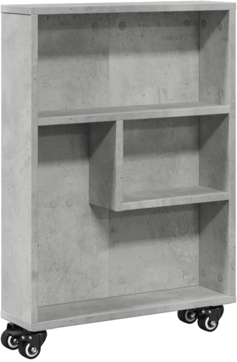 vidaXL Τρόλεϊ Αποθήκευσης Στενό Γκρι Σκυρ. 48x13x68 εκ. Επεξ. Ξύλο