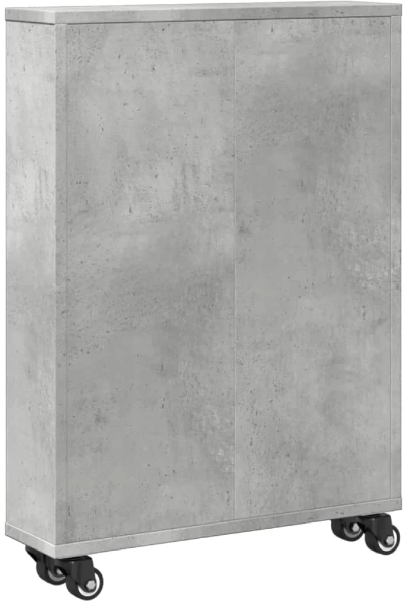 vidaXL Τρόλεϊ Αποθήκευσης Στενό Γκρι Σκυρ. 48x13x68 εκ. Επεξ. Ξύλο
