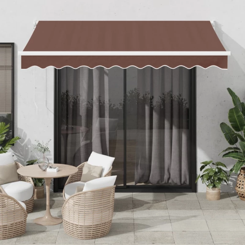 vidaXL Τέντα Πτυσσόμενη Αυτόματη Καφέ 300x250 εκ.