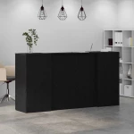 vidaXL Γραφείο υποδοχής Μαύρο Δρυς 200x50x103,5 εκ. Επεξεργασμένο Ξύλο