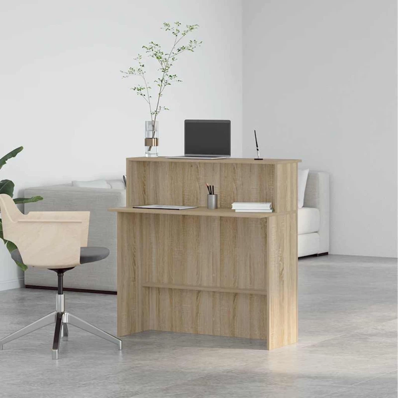 vidaXL Γραφείο υποδοχής Sonoma Δρυς 100x50x103,5εκ. Επεξεργασμένο Ξύλο