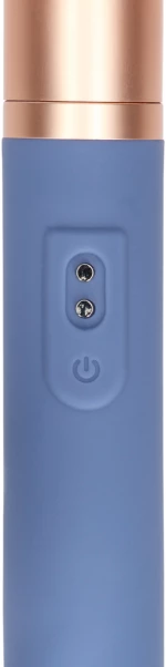 Travel Vibrator with Lube Compartment and Pump - Blue Horizon