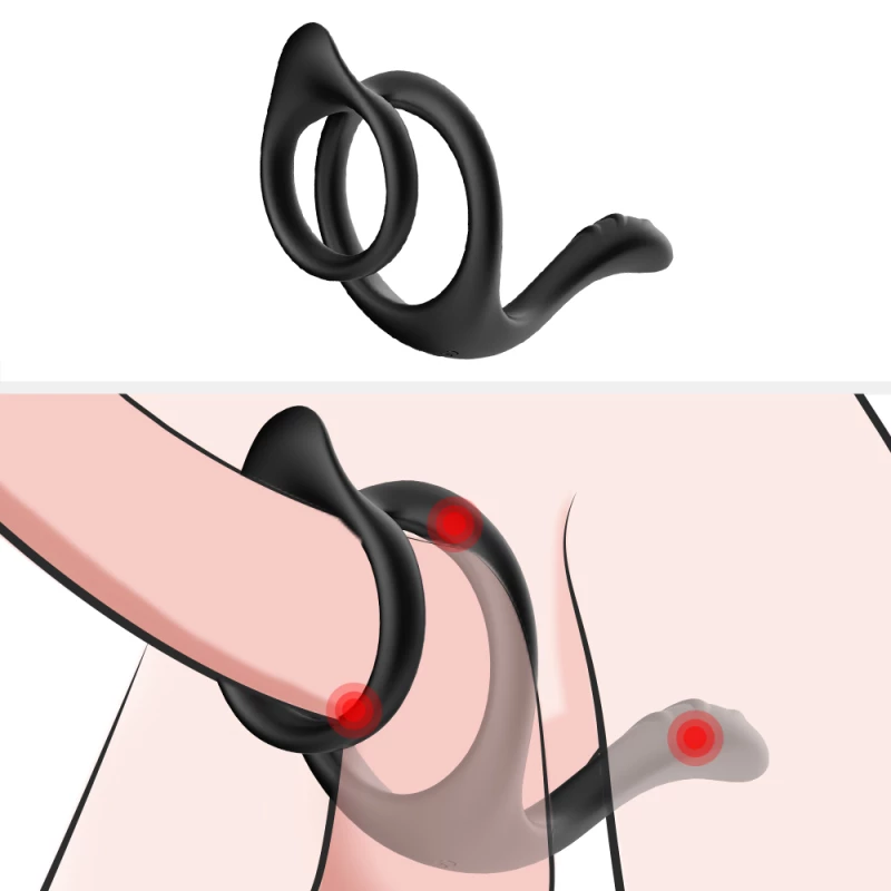 Double stretchable rings Tail black