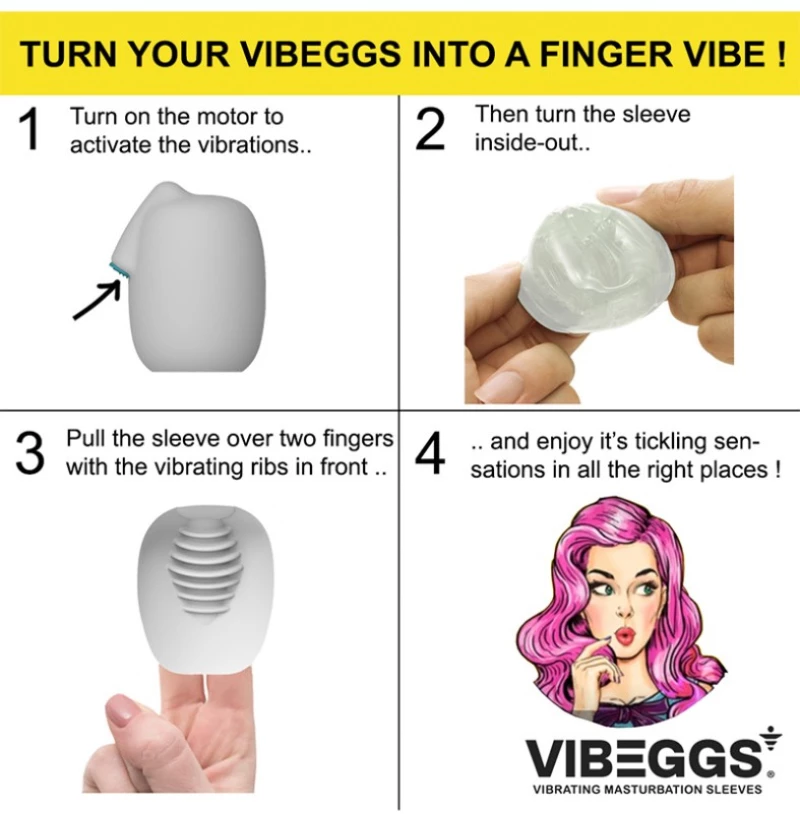 VIBEGGS - Twisty Tongues - Vibrating Masturbation Sleeve - White