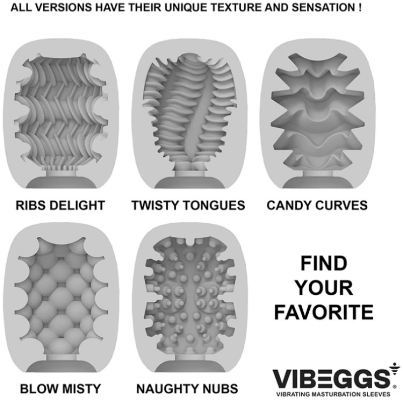 VIBEGGS - Twisty Tongues - Vibrating Masturbation Sleeve - White