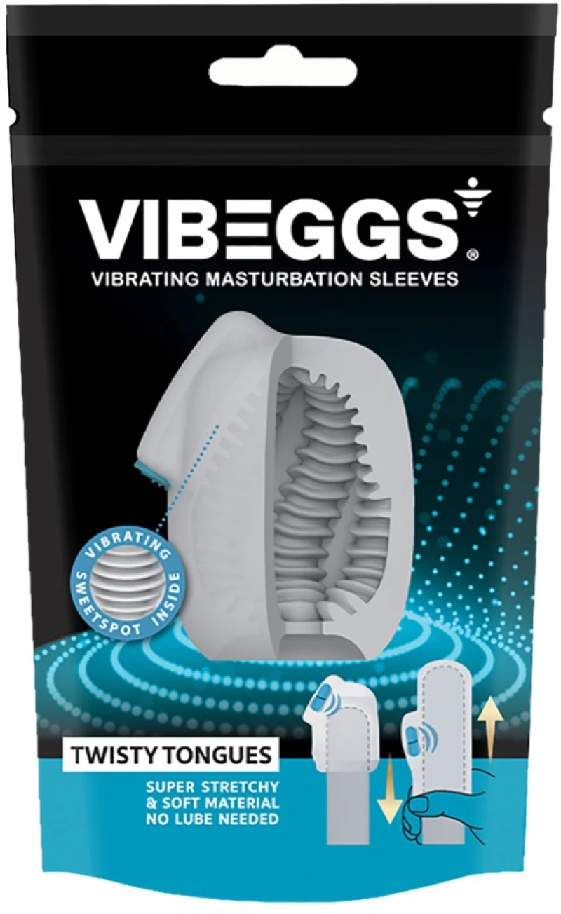VIBEGGS - Twisty Tongues - Vibrating Masturbation Sleeve - White