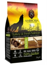 AMBROSIA GRAIN-FREE DOG SENIOR - LIGHT - STERILIZED FRESH TURKEY + SALMON 2KG