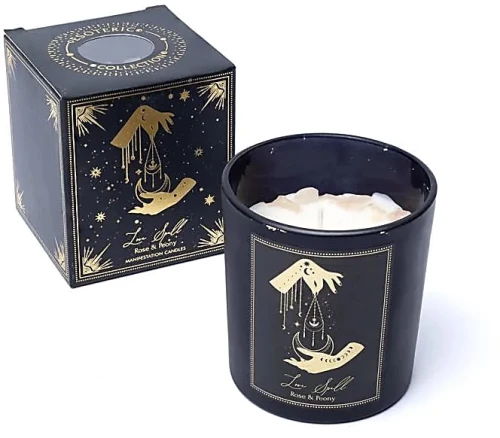 Κερί με Πολύτιμους Λίθους Ροζ Χαλαζία Manifestation Candle Love Spell 120g
