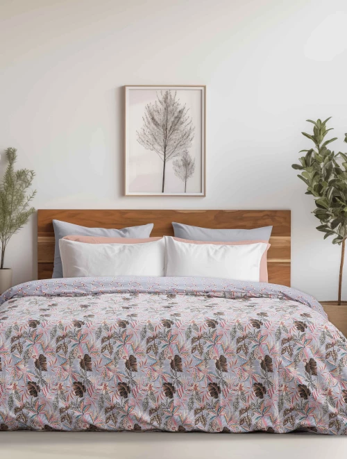 Σετ παπλωματοθήκη BUDS Γκρι Σετ παπλωματοθήκη γίγας (King Size): 240 x 260 + 2 μαξιλαροθήκες 52 x 72 εκ. MADI