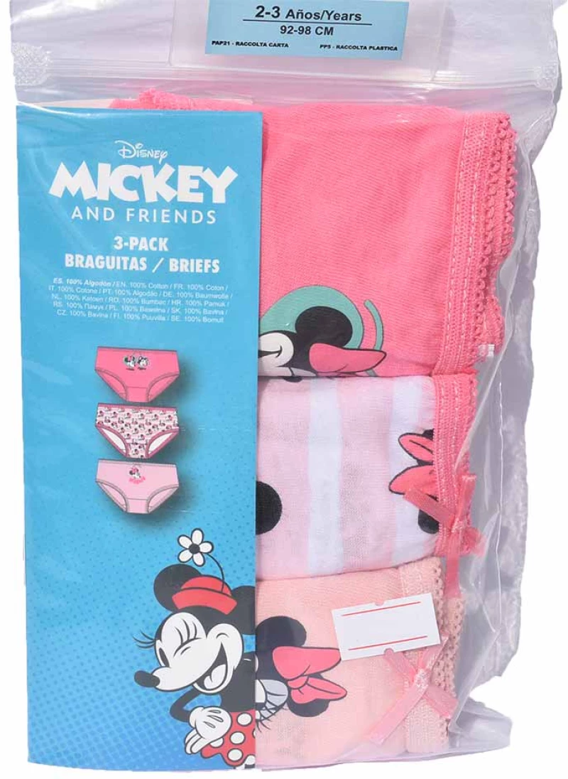 Disney σετ 3 τμχ εσώρουχα Mickey & Friends 2900002519 Pink
