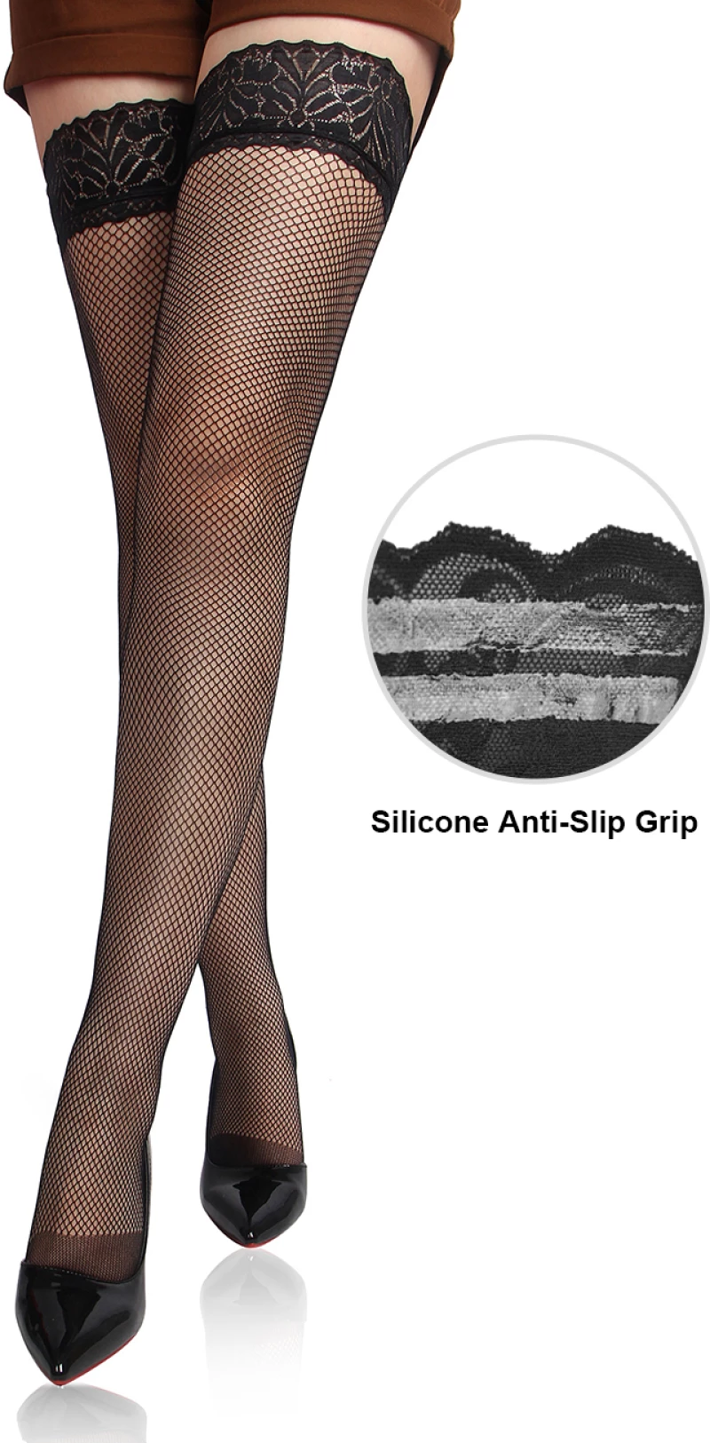 Thigh High Stockings Silicone Lace Top Stay Up Sheer Hosiery