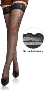 Thigh High Stockings Silicone Lace Top Stay Up Sheer Hosiery