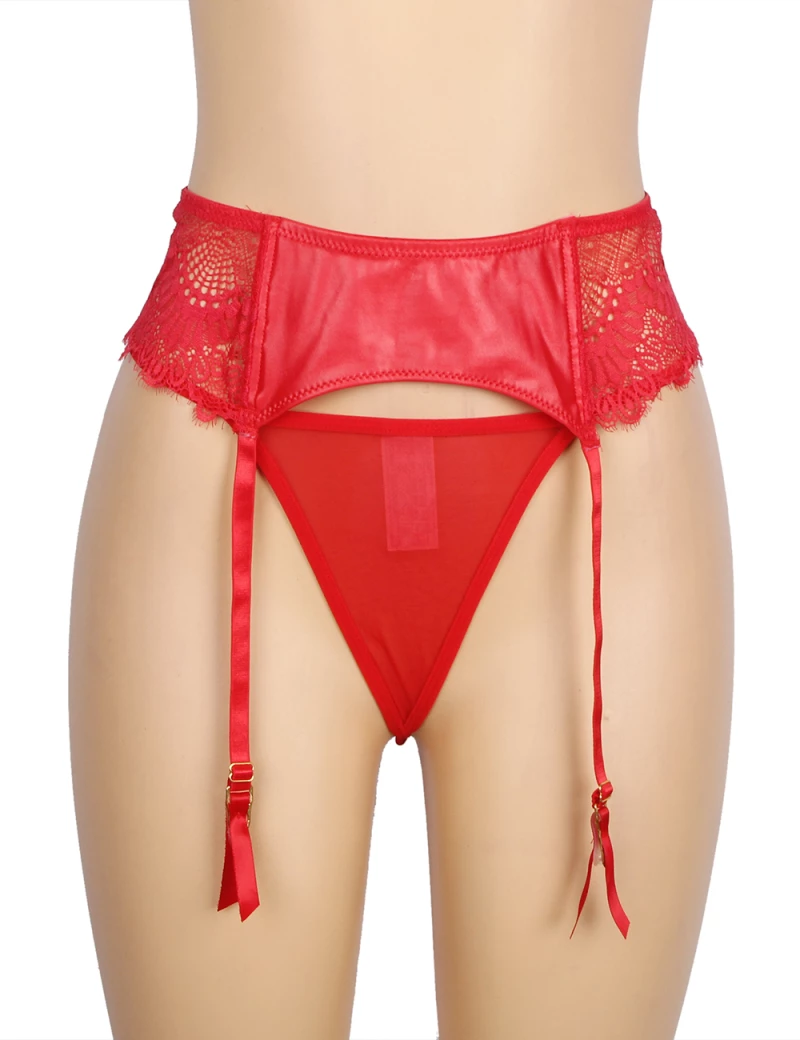 Red Lace Garter Belt Panty