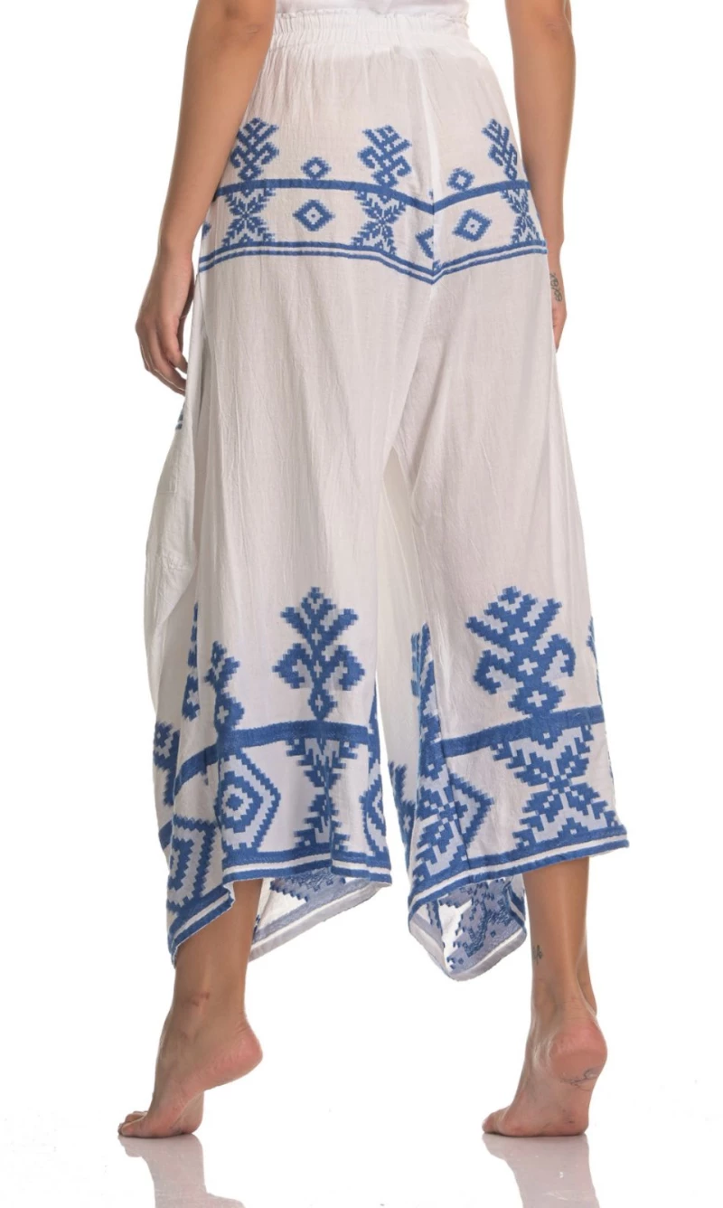 Παντελόνα Γυναικεία Boho White/Blue