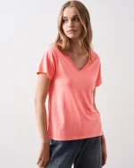 Μπλούζα Γυναικεία V-Neck Marilla Absolut Cashmere Neon Coral