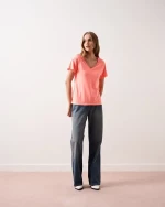 Μπλούζα Γυναικεία V-Neck Marilla Absolut Cashmere Neon Coral