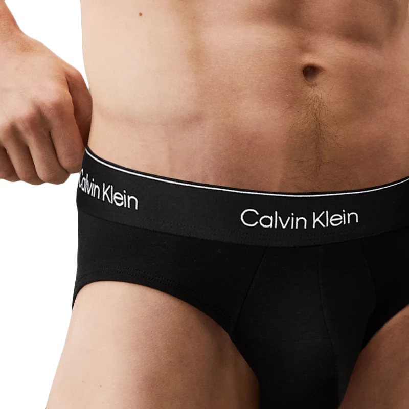 CALVIN KLEIN 3 PACK HIP BRIEF MEN CALVIN KLEIN ΛΕΥΚΟ- ΜΑΥΡΟ (LV00NB4388-TM6)