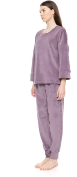 Γυναικεία Πυτζάμα Pink Label - Μωβ - Soft Velvet - Polyester  - Regular Fit