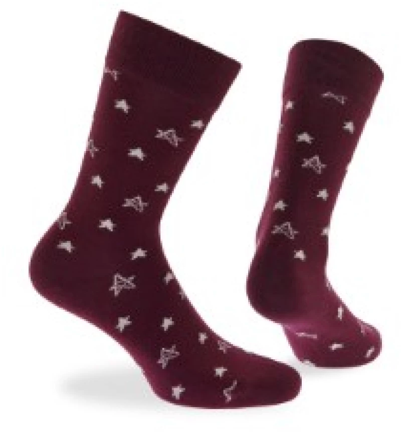 Walk Ανδρική κάλτσα - Bamboo - Christmas Gift Box 2 Ζεύγη - Μαύρο/Κόκκινο - One Size 41-45