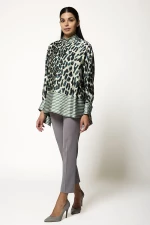 Μπλούζα Γυναικεία Σατέν με Leopard Print Bella P Πράσινο
