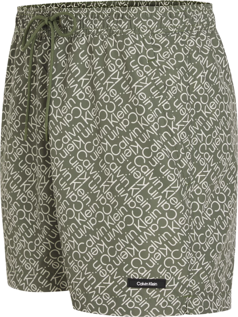 Ανδρικό Μαγιό Calvin Klein - Χακί Βερμούδα - All over Logo print