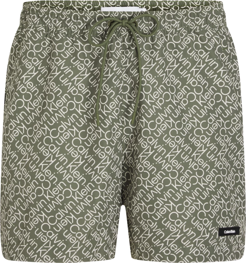 Ανδρικό Μαγιό Calvin Klein - Χακί Βερμούδα - All over Logo print