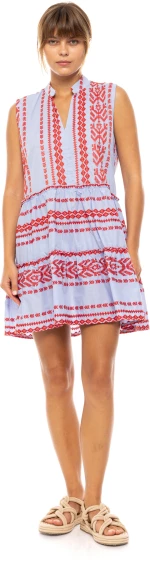 Γυναικείο Beachdress Pink Label -  Εμπριμέ - Mini Φόρεμα - Regular Fit - Cotton