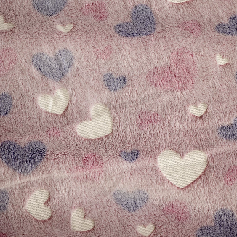 LINO ΚΟΥΒΕΡΤΑ FLEECE SHERPA ΦΩΣΦΟΡΙΖΕ HERZ PINK 160X220