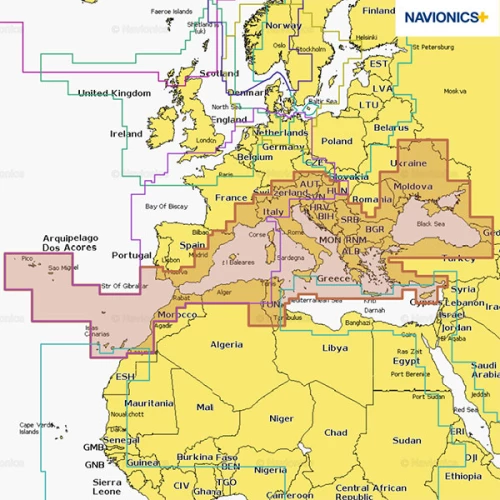 Χάρτης Navionics+ ΜΕΣΟΓΕΙΟΣ & ΜΑΥΡΗ ΘΑΛΑΣΣΑ
