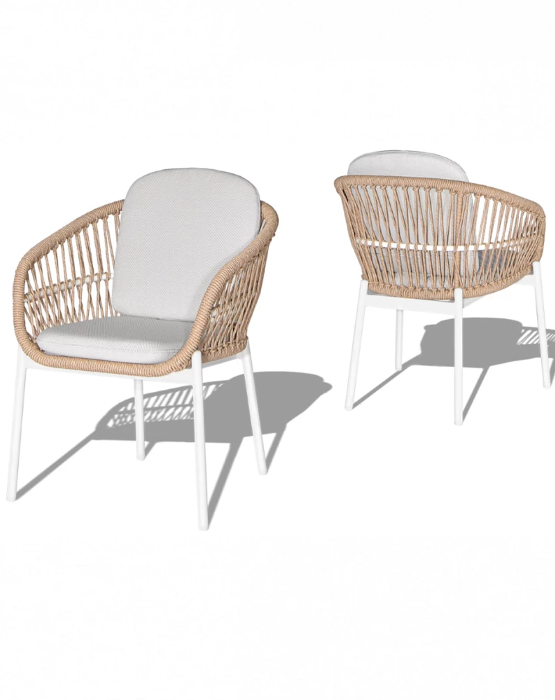 Bari/D7-White Dining Set - Αλουμίνιο