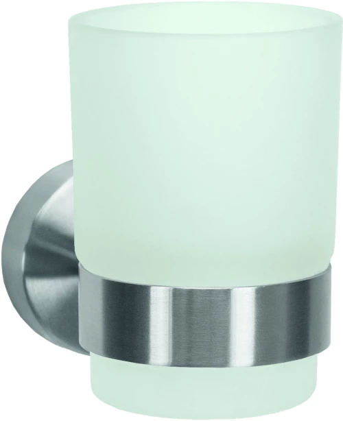 Ποτηροθήκη Allegra Επιτοίχια Από Ανοξείδωτο Ατσάλι και Γυαλί 6,7x9,5x6,7 εκ