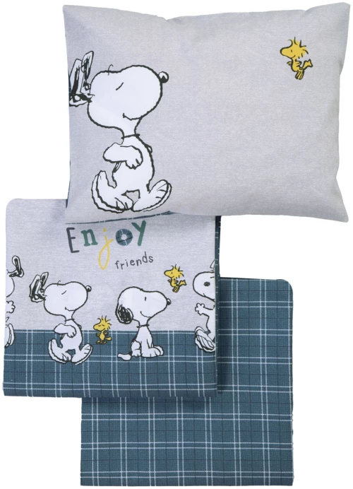 ΣΕΝΤΟΝΙ ΒΑΜΒ.SNOOPY ENJOY PETROL/GREY 3ΤΜΧ 2X(120X170)-1X(30X40) PETROL/GREY