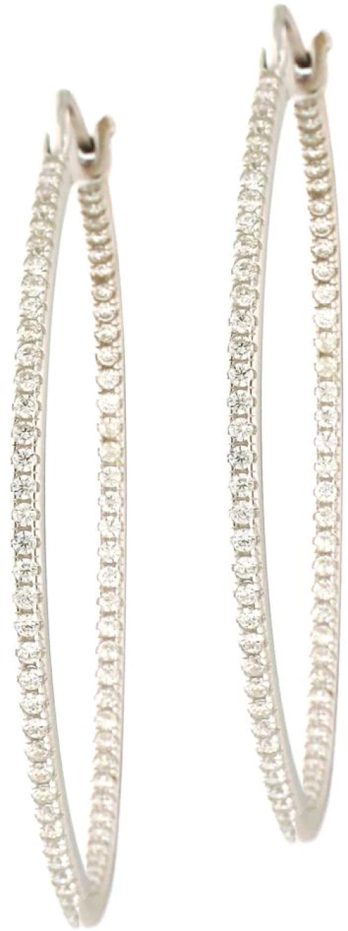 Γυναικεία Σκουλαρίκια Κρίκοι missQ από ασήμι 925 σε λευκό χρώμα με Ζιρκόν 435400