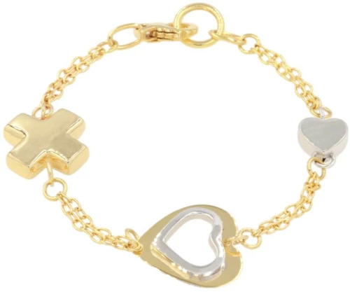 Γυναικείο Βραχιόλι ladyQ από χρυσό Κ14 (585) σε δίχρωμο 445623