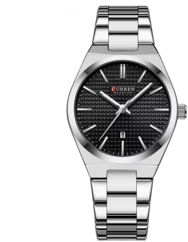 C8493 Silver Black Curren Γυναικείο Ρολόι με Μεταλλικό Μπρασελέ