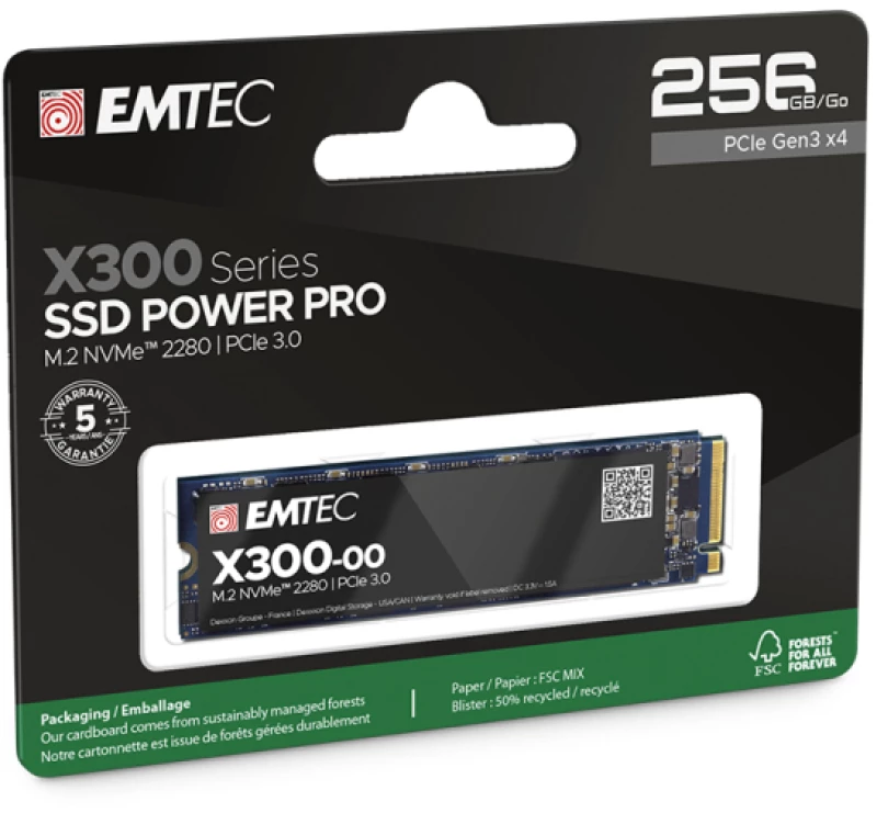 EMTEC SSD M2 PCIe 3.0 X300 256GB INTERNAL
