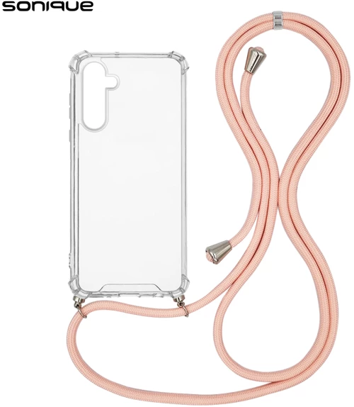Θήκη Σιλικόνης με Κορδόνι Sonique Armor Clear Samsung Galaxy A55 5G Ροζ