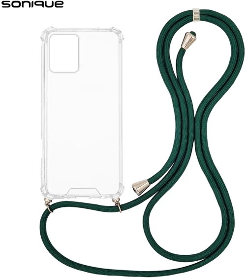Θήκη Σιλικόνης με Κορδόνι Sonique Armor Clear Motorola Moto G13 4G / Moto G23 4G Πράσινο Σκούρο