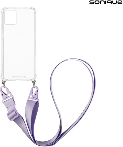 Θήκη Σιλικόνης με Strap Sonique Armor Clear Motorola Moto G32 Λιλά