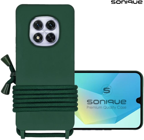 Θήκη Σιλικόνης με Κορδόνι CarryHang Sonique Xiaomi Redmi Note 14 Pro 5G Πράσινο Σκούρο